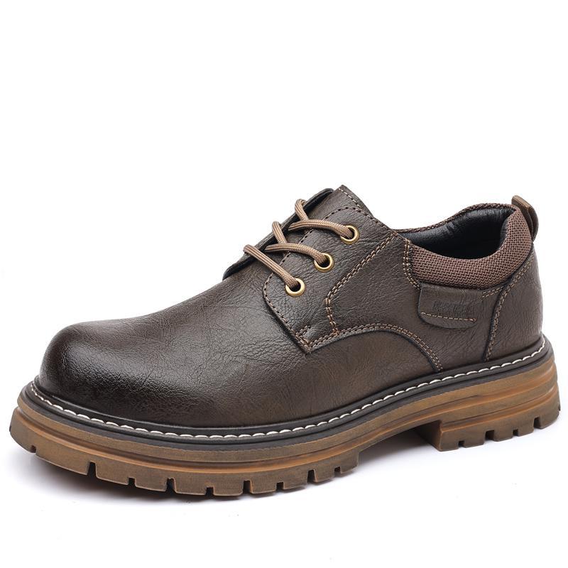 Large Size47 Genuine Leather Casual Shoes Fashionable All-Match Trendy Shoes British Genuine Leather - Image 2